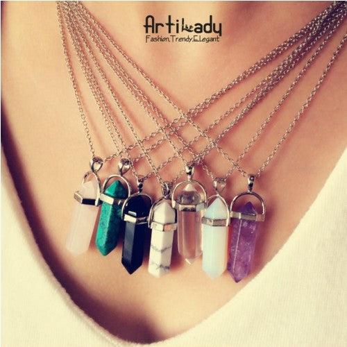 Artilady multi color quartz necklaces Pendant Necklace chain crystal necklace women jewelry accessories