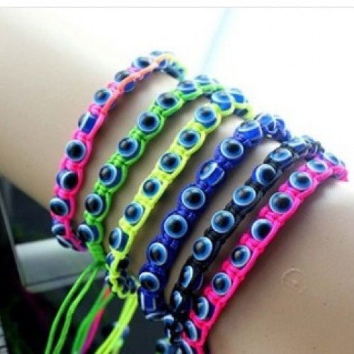 Blue Fatima Evil Eye Bracelets For Women Handmade Jewelry for Kids Friendship Bracelet Cord Pulseras Bijoux,One Piece