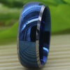 Dome Men's Fashion Tungsten Wedding Ring - 8MM Doctor Who Time Lord Shiny Blue